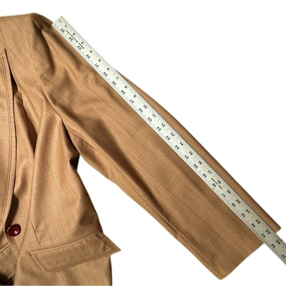 AMANDA SMITH Suit Jacket Blazer Tan Pinstripe 16W - NWT - Picture 4 of 11